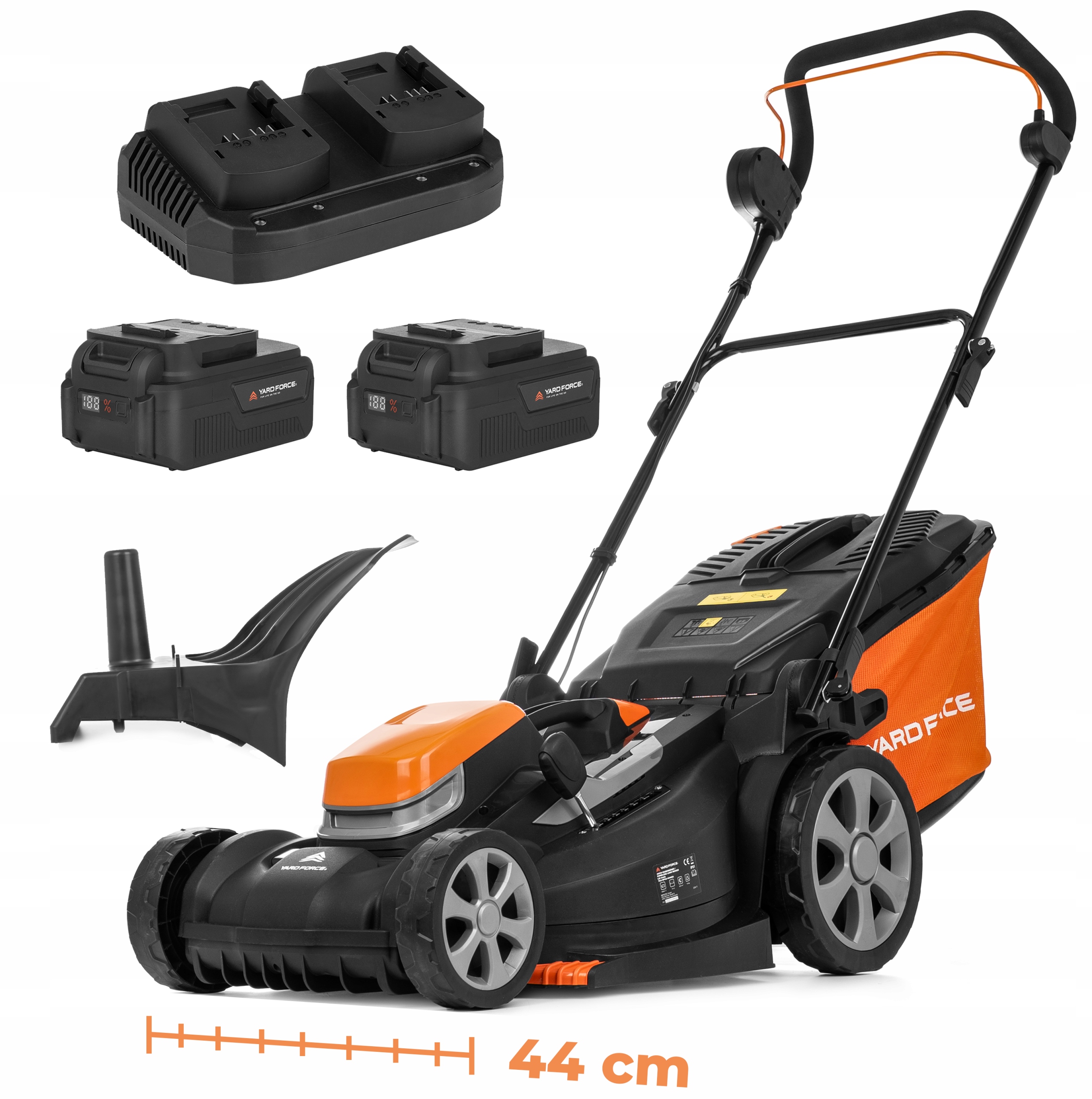 Akumulátorová kosačka na trávu Yard Force 2x20V, 2x5,0 Ah LMC46
